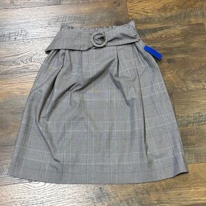 J. Crew Plaid Midi Skirt with Belt
